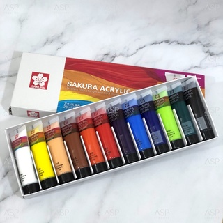 ชุดสีอะคริลิคซากุระ 12 สี Sakura Acrylic Color Set