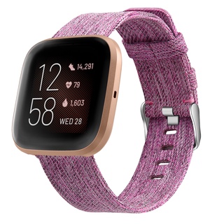 เข้ากันได้กับ Fitbit Versa / Versa 2 สายรัดสายรัดข้อมือผ้าใบระบายอากาศเปลี่ยนสร้อยข้อมือสำหรับ Fitbit Versa Lite 64005