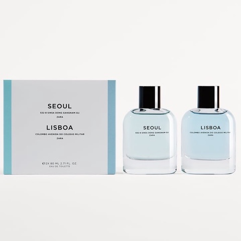 น้ำหอมชาย แพ็คคู่ ZARA กลิ่น ZARA SEOUL + LISBOA 80 ML X 2