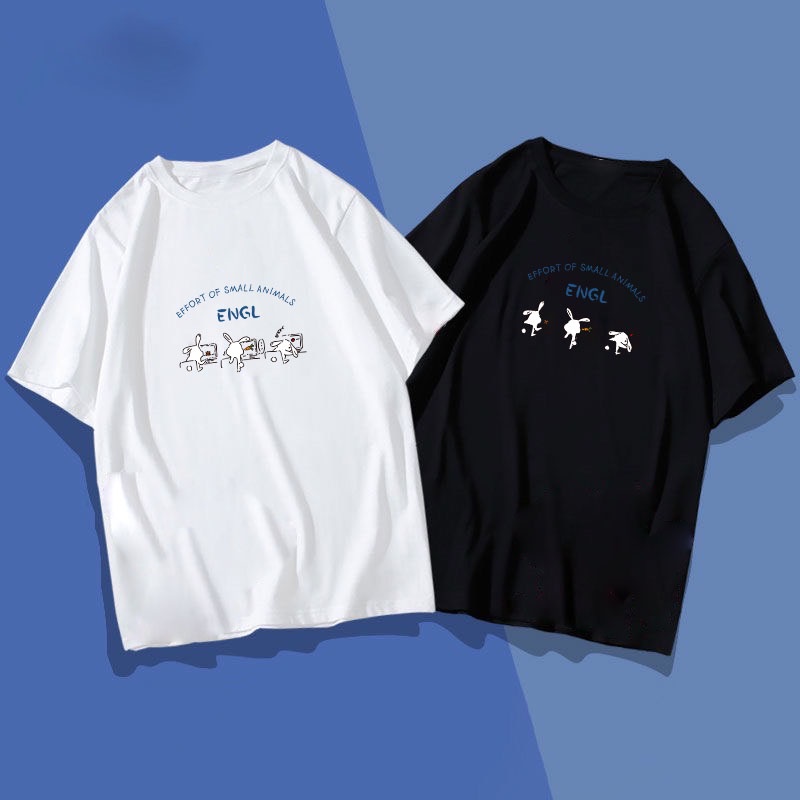 เสื้อทีเชิร์ตเสื้อยืดคอกลมแฟชั่นSportขาว-ดำ พร้อมส่ง T-565