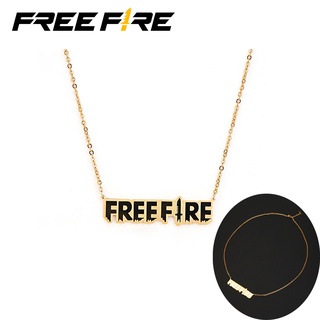 Free Fire สร้อยคอ ลายโลโก้ สีทอง สไตล์ฮิปฮอป