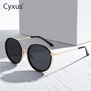 Cyxus แว่นตากันแดด เลนส์โพลาไรซ์ ทรงกลม ป้องกันรังสียูวี 100% สไตล์เรโทร คลาสสิก สําหรับผู้หญิง ผู้ชาย 1001