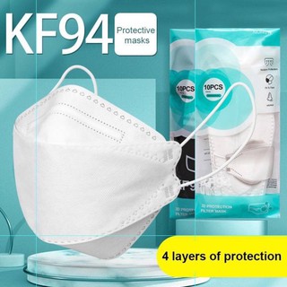 หน้ากากอนามัย KF94 แพ็ค 10ชิ้น พร้อมส่ง หน้ากากอนามัย แมสทรงเกาหลี 4ชั้น