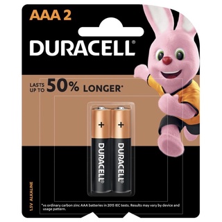 ถ่านalkaline Duracell ขนาด AAA 1.5V แพค 2 ก้อน ของแท้