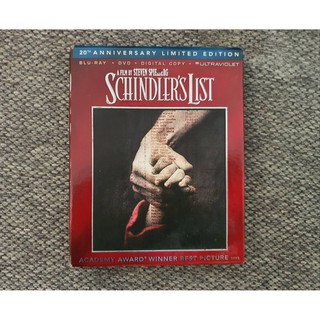 SCHINDLERS LIST Blu-ray DVD Digital 20th Anniversary Limited Edition แผ่นแท้นอก มือสอง