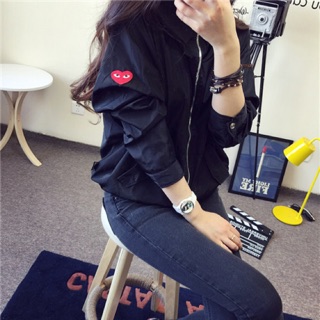 เสื้อคลุม มีฮูด แขนยาว ซิปหน้า แต่งอาร์ม การ์ตูน ผ้าร่ม รหัสสินค้า 003257