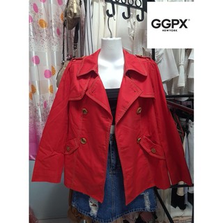 เสื้อโค้ทคลุมกันหนาวสีแดงป้าย GGPX