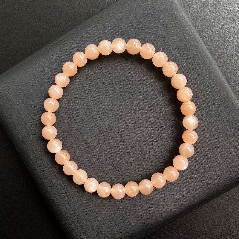 High Grade 🔅 กำไลหินแท้ ซันสโตน (Sunstone) "หินแห่งความอุดมสมบูรณ์" 6mm / 8mm