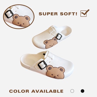 Luckky shoes ⚡รองเท้าแตะแบบสวมน่ารักสุดๆ 🐻ดีเทลเก๋มีน้อนหมีแปะด้านข้าง สาวๆใส่แล้วดูดีไม่ซ้ำใครห้ามพลาดดดด😻