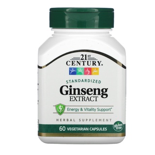 21st Century Ginseng Extract, 60 Veg Capsule