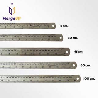 ไม้บรรทัดฟุตเหล็ก 15 / 30 / 45 / 60 / 100 เซนติเมตร 6 / 12 / 18 / 24 / 40 นิ้ว