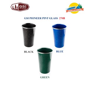 GSI PIONEER PINT GLASS แก้วเคลือบอีนาเมล