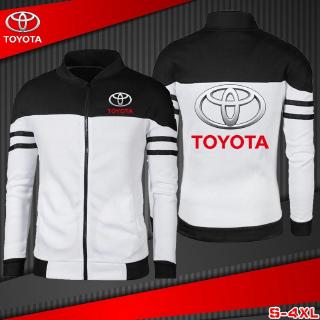 เสื้อแจ็คเก็ตบอมเบอร์มีซิปพิมพ์ลายโลโก้รถยนต์ toyota