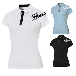 Titleist เสื้อโปโล แขนสั้น ระบายอากาศ สีพื้น เหมาะกับฤดูร้อน สําหรับผู้หญิง