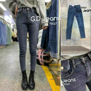 G.D.Jeans รุ่น 90027#กางเกงยีนส์ผ้ายืดสียีนส์ขายาวทรงเดฟเล่นดีเทลฝากกระเป๋าข้างแบบเก๋ๆ  💦💦