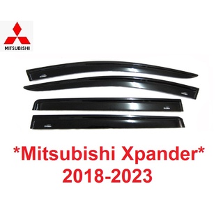 สีดำทึบ 1ชุด กันสาดประตู MITSUBISHI XPANDER  2017-2023 กันสาดรถยนต์  มิตซูบิชิ เอ็กซ์แพนเดอร์  AO 3 นิ้ว ของแต่งรถ