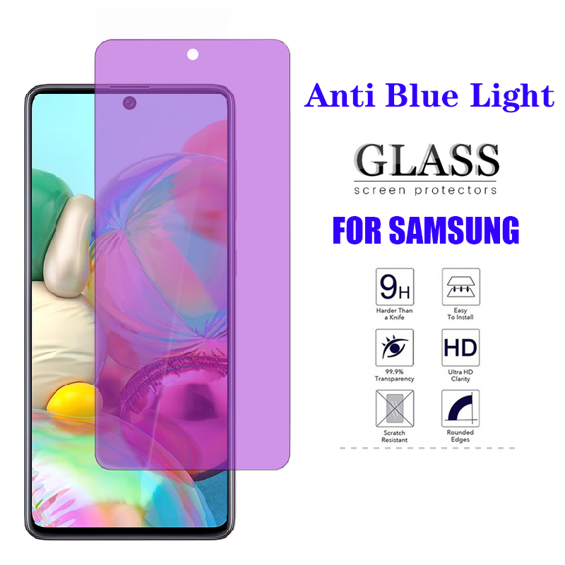 ฟิล์มกระจกถนอมสายตา ป้องกันแสงสีฟ้า For Samsung Galaxy A17 5G A07 A56 A36 A26 A16 A06 A55 A35 A25 A15 A05 A05s A24 4G A54 A14 A34 A53 A73 A23 A13 A33 A04 A04s A52s A52 A12 A22 A32 A03 A03s A71 A51 A50 A50s A72 A42 A31 A30s