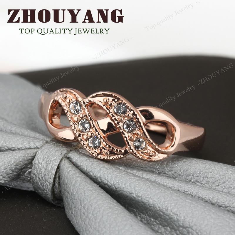 ZHOUYANG خاتم كريستال نمساوي متموج — صورة 8