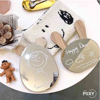 THE PIIXY(พร้อมส่ง)กระจกตั้งโต๊ะ+แถมปากกา กระจกแต่งหน้า กระจกเงา กระจกไม้ รูปหน้ากระต่าย รูปหน้าหมี น่ารักมากๆ