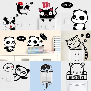 สติกเกอร์ติดผนังลายการ์ตูนแมวสุนัข 3 D สําหรับตกแต่งบ้าน