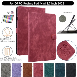 เคสหนัง ฝาพับแม่เหล็ก พร้อมช่องใส่บัตร สําหรับ OPPO Realme Pad Mini 8.7 นิ้ว 2022