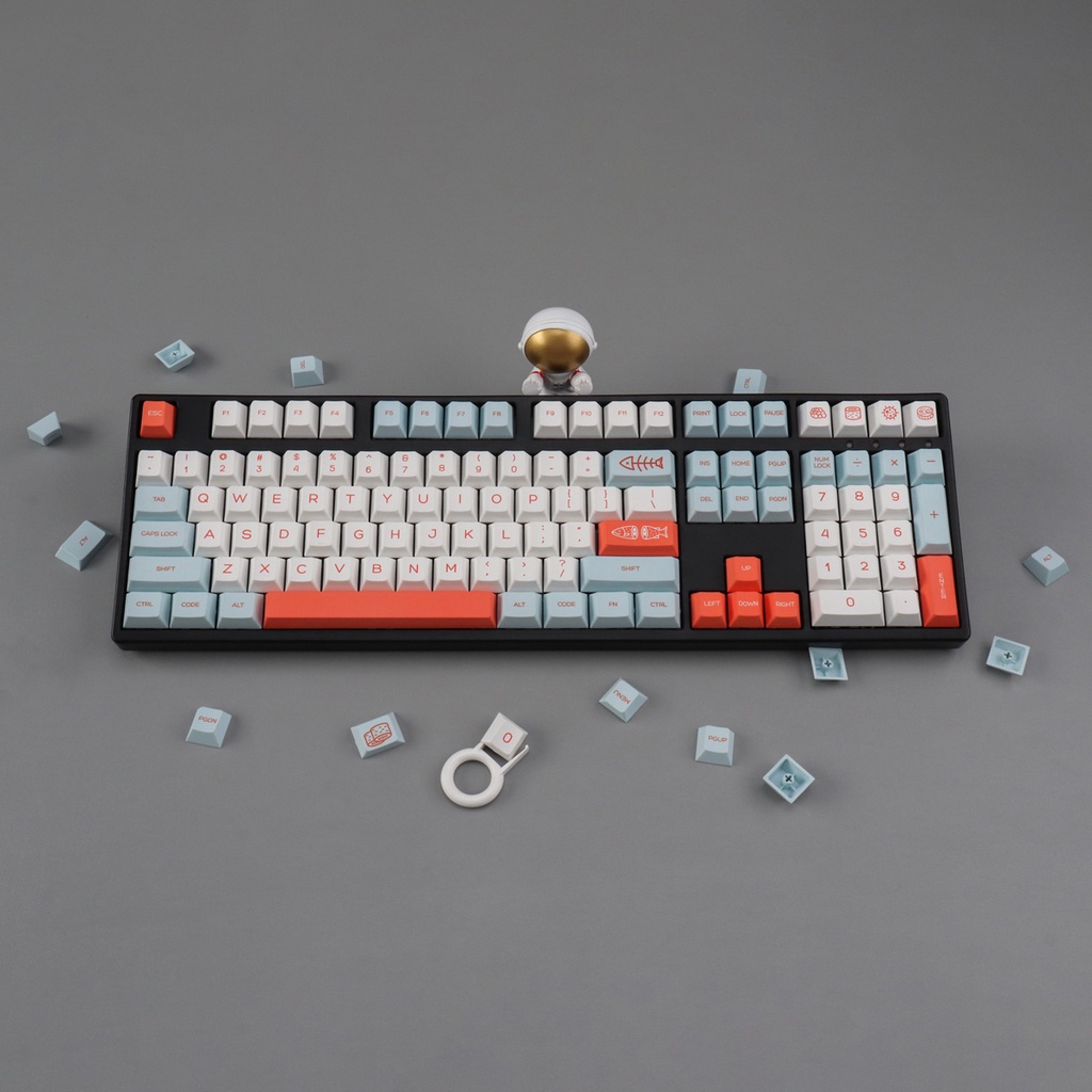 Salmon keycaps cherry profile Dye-Sublimation PBT keycap 129keys #8