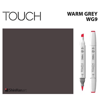 TOUCH TWIN BRUSH MARKER WG9 (WARM GREY) / มาร์คเกอร์หัวพู่กัน-หัวตัดขนาดกลาง รหัส WG9 (WARM GREY)