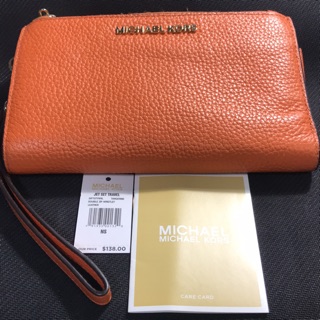 MICHAEL KORS JET SET TRAVEL LEATHER DOUBLE ZIP WRISTLET