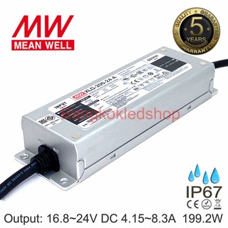 XLG-200-24-A LED DRIVER 4.15~8.3AMP 16.8~24VDC  199.2W LED DRIVER ยี่ห้อมินเวล แอลอีดีไดรเวอร์  IP67 รุ่นกันน้ำ