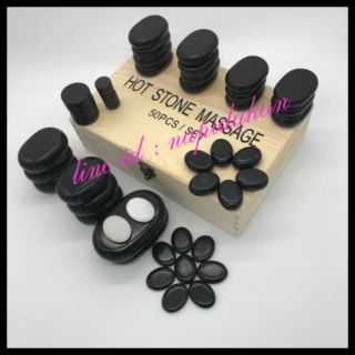 หินร้อน hot stone 50 pcs/set