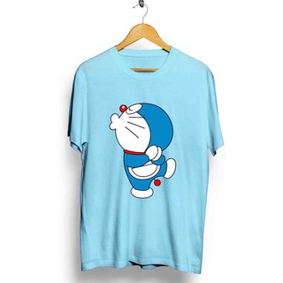 E15 / Doraemon เสื้อเชิ้ตแขนสั้นสีฟ้า