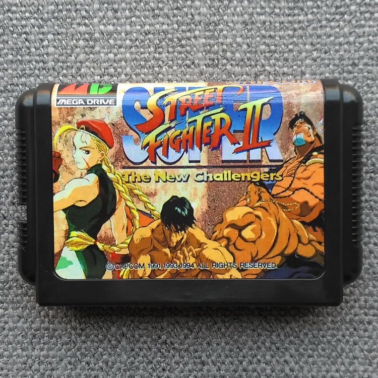 ((รุ่นปรับปรุงภาพ) การ์ด Sega MD < Super 16 People Street Fighter > Super Street Fighter 2 รุ่นฟูลพื