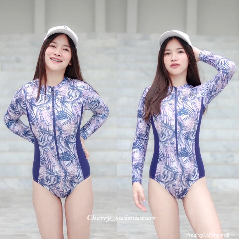 ชุดว่ายน้ำแขนยาวกันแดด มีซิป ชุดดำน้ำกันUV by Cherry_swimwearr