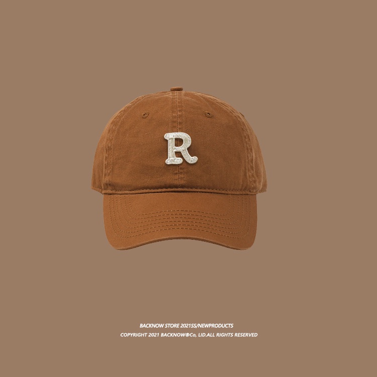 R หมวกเบสบอล แบบนิ่ม กันแดด พิมพ์ลายตัวอักษร สไตล์เกาหลี แฟชั่นฤดูร้อน สําหรับผู้ชาย และผู้หญิง - รูปที่ 7