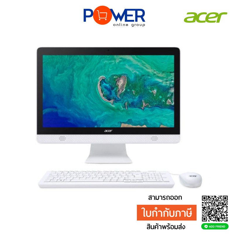 All In One PC Acer Aspire C20-830-504G1T19Mi/T004 Pentium J5005/4GB/1TB HDD/19.5" HD/Endless/White