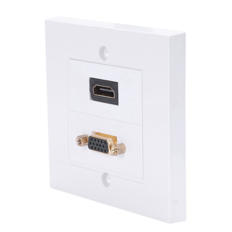 86 x 86Mm Wall Face Plate 15 Hole Vga Outlet + Hdmi With Extended Wire ...