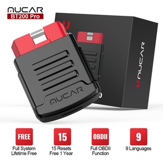 Mucar BT200 Pro OBD2 เครื่องสแกนเนอร์วินิจฉัยบลูทูธ รีเซ็ต 15 ครั้ง ระบบวินิจฉัยเต็มรูปแบบ สําหรับรถยนต์ทุกรุ่น