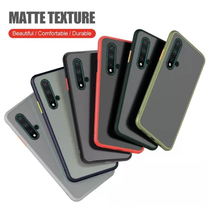 พร้อมส่ง เคสปุ่มสีผิดด้าน ขอบนิ่มหลังแข็ง เคสกันกระแทก Case Huawei nova 5T/ nova 3i