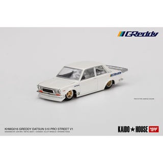 MiniGT No. KHMG016 Kaido House Datsun 510 Pro Street GREDDY Pearl White