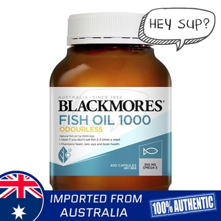 Blackmores Odourless Fish Oil 1000mg 400 Capsules (Natural Source Of Omega-3) (New Packaging)