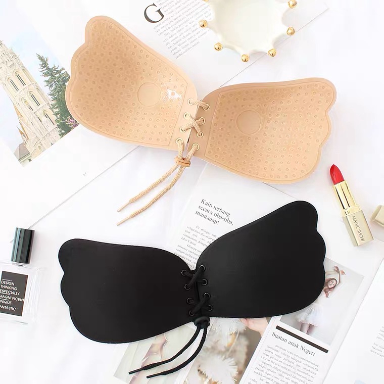 พร้อมจัดส่ง #021 บราปีกนก เชือกรูด  กาวเหนียว ดึงอกชิด