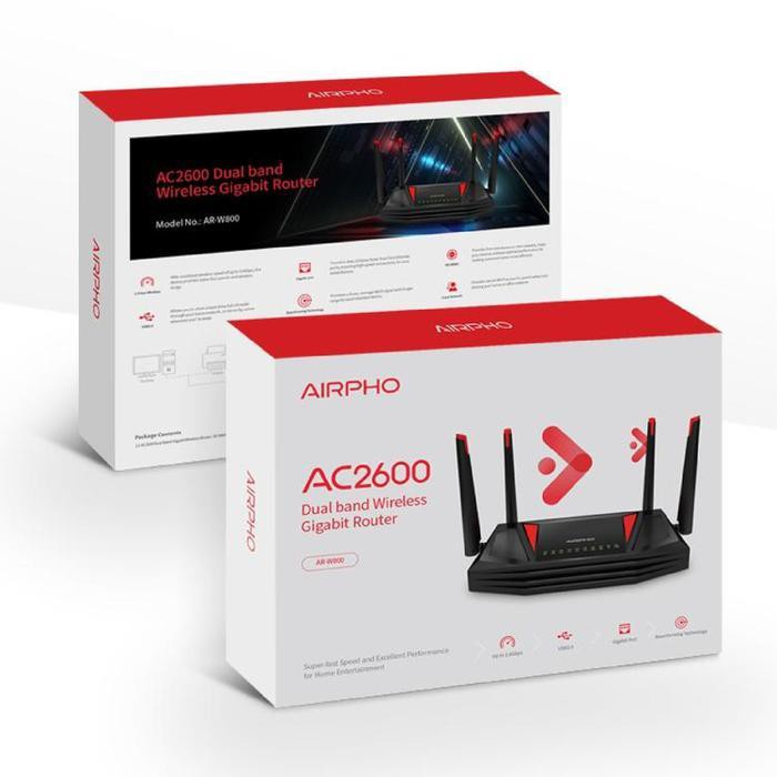 Gaming Router Airpho ARW800 AC2600 Wireless Dual Band Gigabit Router