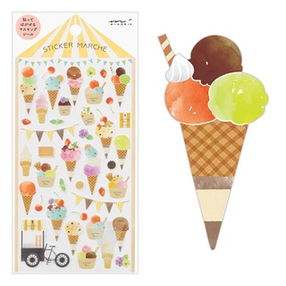 MIDORI Sticker 2369 Marche Ice Cream (D82369006) / สติ๊กเกอร์กระดาษญี่ปุ่น ลายไอศครีม แบรนด์ MIDORI จากประเทศญี่ปุ่น