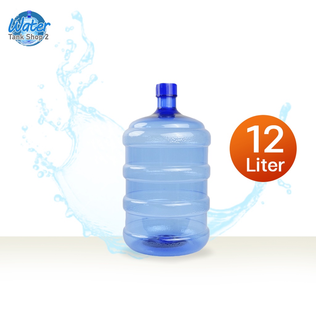 Watertankshop ถังน้ำ ถังน้ำดื่ม PET ขนาด 12 ลิตร ถังฝาเกลียว สำหรับใส่น้ำดื่ม สีน้ำเงิน