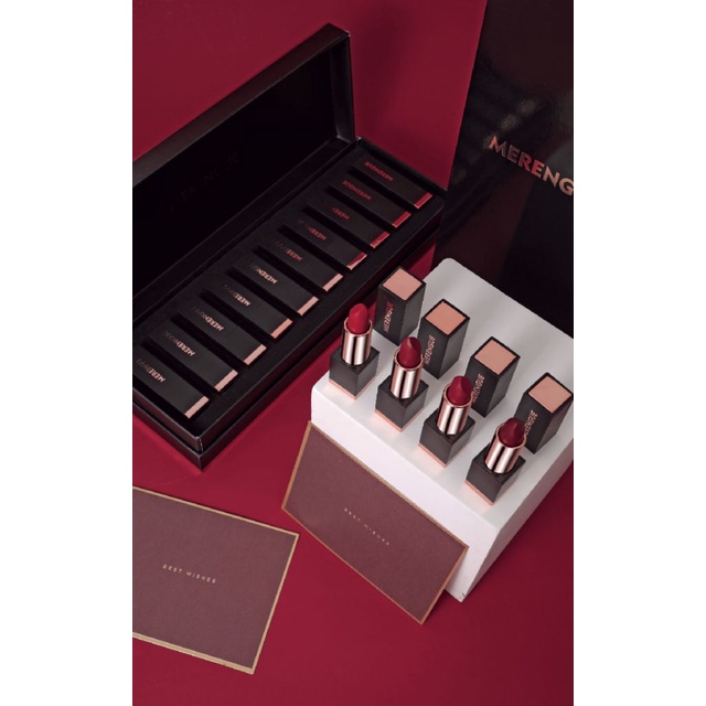 WINE 10*lip gloss MERENGUE Lipstick Set Gift Box 10pcs Big Brand