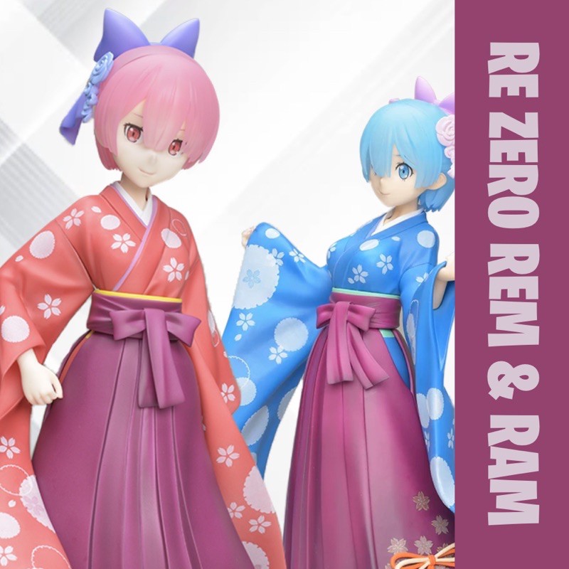 NEW ฟิกเกอร์ลิขสิทธิ์แท้ Re zero Rem Ram Hakama kimono SEGA figure  Re: Zero  Starting Life in Another World ฟิกเกอร์