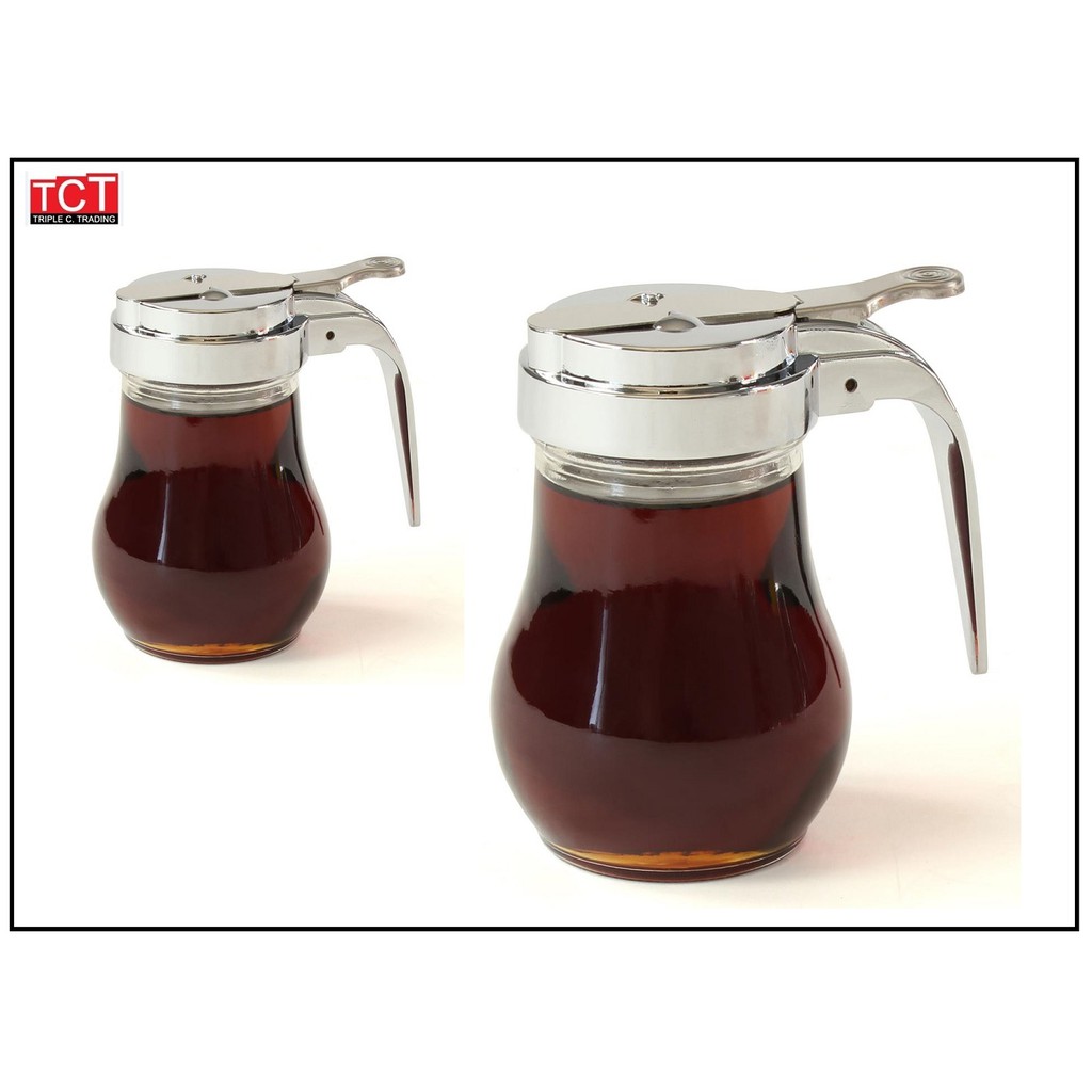 ขวดรินน้ำผึ้ง ขวดน้ำมัน ขวดใส่เครื่องปรุงรสที่หยดน้ำ ขวดน้ำเชื่อม ดีไซน์สวย ฝากดสไลด์ได้ Syrup / Honey Dispensers