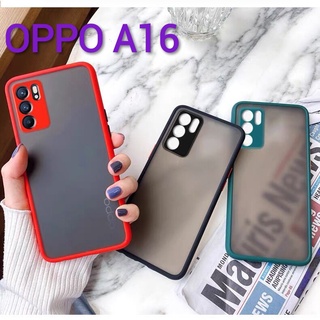 A16(พร้อมส่งในไทย)เคสขอบนิ่มหลังแข็งขุ่นคลุมกล้องOPPO  A16