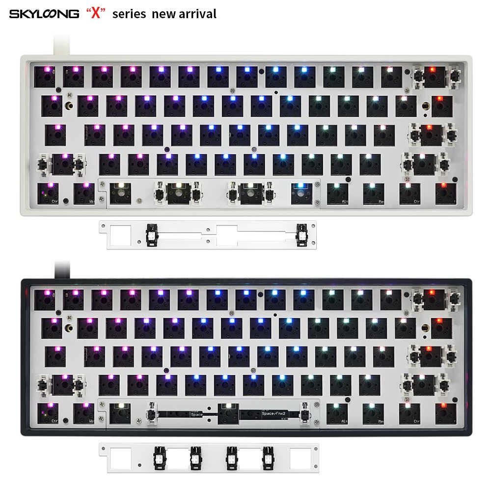 [มี 2 สี ดำ/ขาว] SKYLOONG GK61/64XS  คีย์บอร์ดบลูทูธ (bluetooth) hotswap 60% ราคาถูก คุ้มค่า ใช้ง่าย