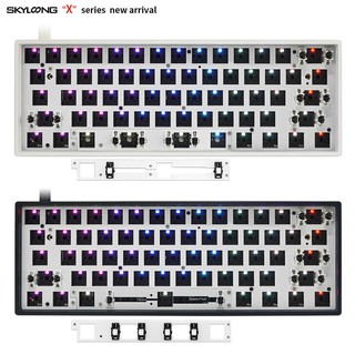 [มี 2 สี ดำ/ขาว] SKYLOONG GK61/64XS  คีย์บอร์ดบลูทูธ (bluetooth) hotswap 60% ราคาถูก คุ้มค่า ใช้ง่าย mechanical keyboard